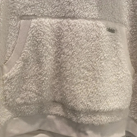 Gully Hicks by Hollister Women’s‎ White Fleece Hoodie w/Kangaroo Pockets EUC M/L - Picture 7 of 12